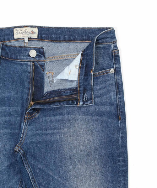 The DUFFER of ST.GEORGE（ザダファーオブセントジョージ）の「JAPAN FABRICK JEANS "UW"：国産生地 ユーズドウォッシュ ナチュラルストレッチ スキニーデニム 5ポケットジーンズ（デニムパンツ・メンズ・ライトインディゴブルー・SMALL/MEDIUM/LARGE/X-LARGE）」の7枚目の写真