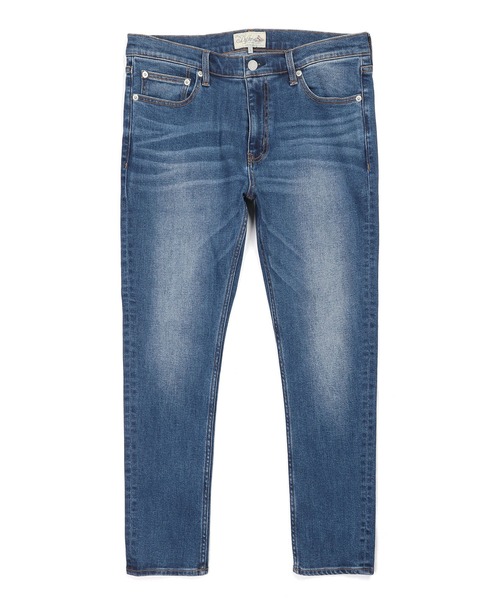 The DUFFER of ST.GEORGE（ザダファーオブセントジョージ）の「JAPAN FABRICK JEANS "UW"：国産生地 ユーズドウォッシュ ナチュラルストレッチ スキニーデニム 5ポケットジーンズ（デニムパンツ・メンズ・ライトインディゴブルー・SMALL/MEDIUM/LARGE/X-LARGE）」の6枚目の写真