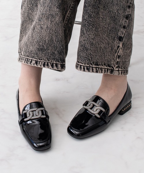 Bridget Birkin】パールヒールビジューバックルローファー(541628