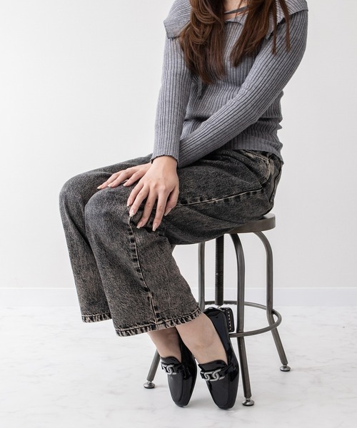 セール】【Bridget Birkin】パールヒールビジューバックルローファー