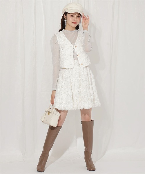 WILLSELECTION（ウィルセレクション）の「レースバルーンスカート（スカート・レディース・オフホワイト/ブラック/ライトベージュ・FREE）」の7枚目の写真