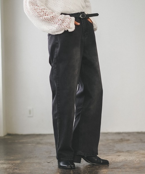 パンツ WISHFOREVER ASSORT VINTAGE WASHED DE ASSORT DESIGN WIDE PANTS/アソートデザインワイドパンツ