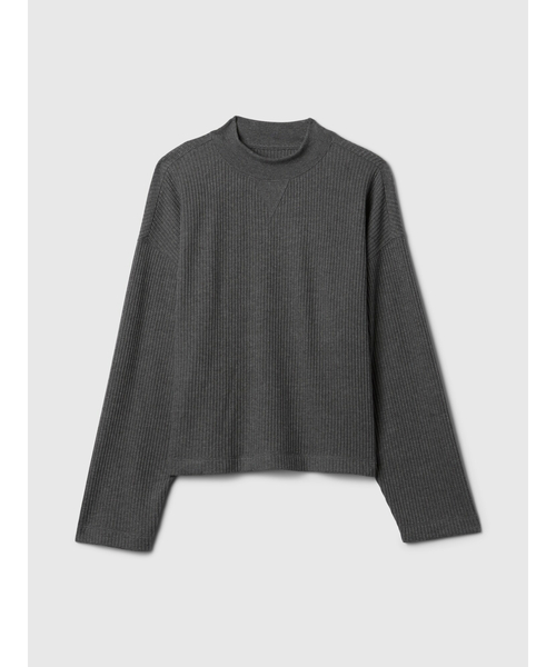 セール】オーバーサイズ モックネック ワッフルTシャツ（Tシャツ