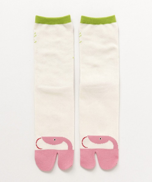 倭物やカヤ(ワモノヤカヤ)の「【カヤ】足袋型くつ下23~25cm とぐろ蛇(ソックス/靴下・レディース・ピンク系その他・FREE)」の2枚目の写真