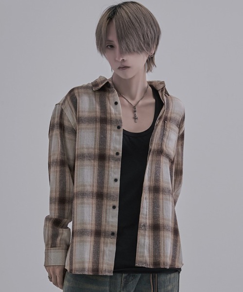 SILVER BULLET（シルバーバレット）の「『SILVER BULLET SELECT AP/シルバーバレットセレクト』T/C長袖ネルシャツ チェックシャツ（シャツ/ブラウス・メンズ・レッド/ブラウン/ダークグリーン/ブルー/ブラック/ホワイト/サックスブルー/ベージュ・L/M）」の4枚目の写真