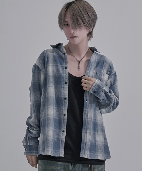 SILVER BULLET（シルバーバレット）の「『SILVER BULLET SELECT AP/シルバーバレットセレクト』T/C長袖ネルシャツ チェックシャツ（シャツ/ブラウス・メンズ・レッド/ブラウン/ダークグリーン/ブルー/ブラック/ホワイト/サックスブルー/ベージュ・L/M）」の6枚目の写真