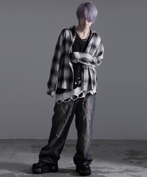 SILVER BULLET（シルバーバレット）の「『SILVER BULLET SELECT AP/シルバーバレットセレクト』T/C長袖ネルシャツ チェックシャツ（シャツ/ブラウス・メンズ・レッド/ブラウン/ダークグリーン/ブルー/ブラック/ホワイト/サックスブルー/ベージュ・L/M）」の10枚目の写真