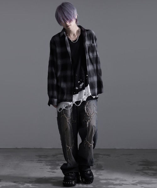 SILVER BULLET（シルバーバレット）の「『SILVER BULLET SELECT AP/シルバーバレットセレクト』T/C長袖ネルシャツ チェックシャツ（シャツ/ブラウス・メンズ・レッド/ブラウン/ダークグリーン/ブルー/ブラック/ホワイト/サックスブルー/ベージュ・L/M）」の12枚目の写真