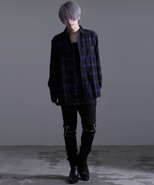 SILVER BULLET（シルバーバレット）の「『SILVER BULLET SELECT AP/シルバーバレットセレクト』T/C長袖ネルシャツ チェックシャツ（シャツ/ブラウス・メンズ・レッド/ブラウン/ダークグリーン/ブルー/ブラック/ホワイト/サックスブルー/ベージュ・L/M）」の18枚目の写真