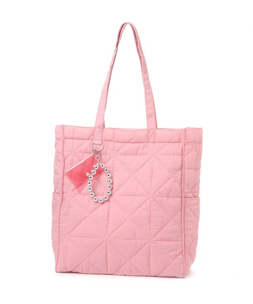 GLOBAL WORK（グローバルワーク）の「推しごとキルティングトート/145465（トートバッグ・レディース・シルバー/ブルー/アイボリー/カーキ/ブラック/ピンク/オレンジ/ライトベージュ/ライトグレー/ミント/ネイビー/ライトイエロー/ダークブルー・ONE SIZE）」の15枚目の写真