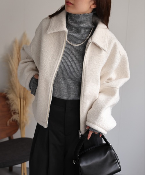 セール】ブークレステンカラー ダブルジップブルゾン/ジャケット