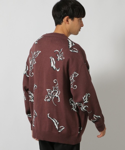 セール】リーフモチーフ柄カーディガン/146466（カーディガン/ボレロ