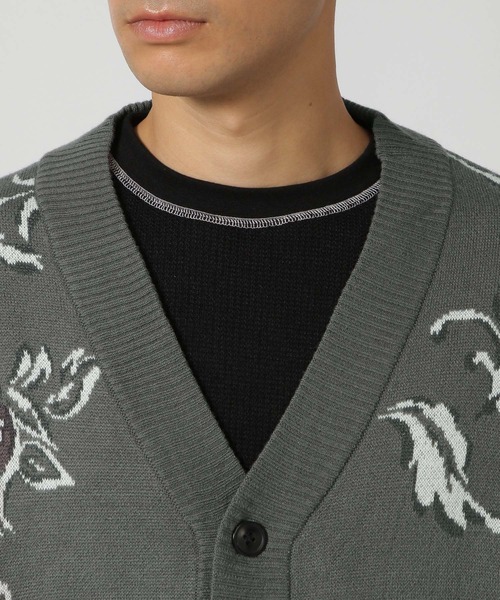 LAKOLE(ラコレ)の「リーフモチーフ柄カーディガン/146466(カーディガン/ボレロ・メンズ・チェリーレッド/グレー/ネイビー・LARGE/MEDIUM/X-LARGE)」の16枚目の写真