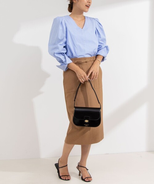 「NOLLEY'S Sophi」 長袖ブラウス 38 ネイビー レディース NOLLEY'S Sophi（ノーリーズソフィ）の「パール付袖2WAY両前