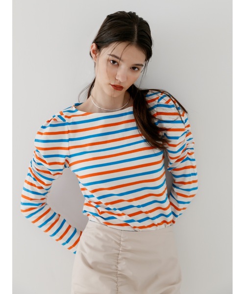 Katrin TOKYO(カトリーントーキョー)の「puff sleeve border tee(Tシャツ/カットソー・レディース・ホワイト系その他・XS)」の1枚目の写真