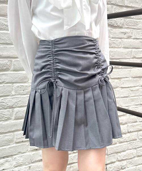 w closet（ダブルクローゼット）の「【セットアップ対応】リボンドロストスカート（スカート・レディース・ブラウン/キャメル/グレー・FREE）」の2枚目の写真