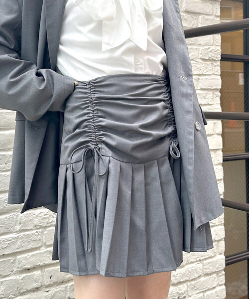 w closet（ダブルクローゼット）の「【セットアップ対応】リボンドロストスカート（スカート・レディース・ブラウン/キャメル/グレー・FREE）」の5枚目の写真