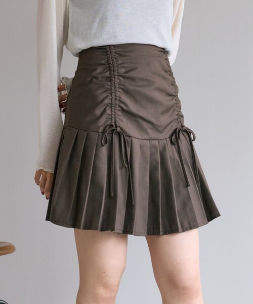 w closet（ダブルクローゼット）の「【セットアップ対応】リボンドロストスカート（スカート・レディース・ブラウン/キャメル/グレー・FREE）」の10枚目の写真