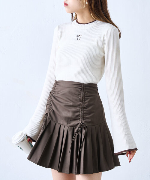 w closet（ダブルクローゼット）の「【セットアップ対応】リボンドロストスカート（スカート・レディース・ブラウン/キャメル/グレー・FREE）」の13枚目の写真