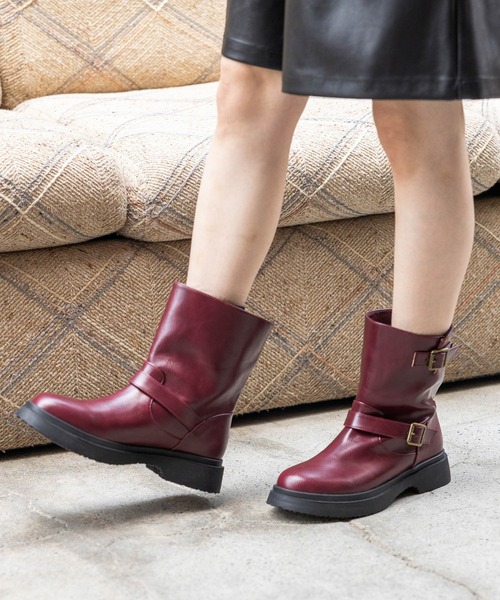 niko and...（ニコアンド）の「オリジナルベルト付きワークブーツ（ブーツ・レディース・ボルドー/ブラック・LARGE/MEDIUM）」の21枚目の写真