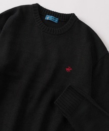 BEVERLY HILLS POLO CLUB（ビバリーヒルズポロクラブ）の「【71】【BEVERLY HILLS POLO CLUB/ビバリーヒルズポロクラブ】ワンポイントロゴ刺繍 無地／ボーダー クルーネックニット（ニット/セーター・メンズ）」