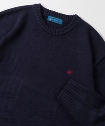 BEVERLY HILLS POLO CLUB（ビバリーヒルズポロクラブ）の「【71】【BEVERLY HILLS POLO CLUB/ビバリーヒルズポロクラブ】ワンポイントロゴ刺繍 無地／ボーダー クルーネックニット（ニット/セーター）」