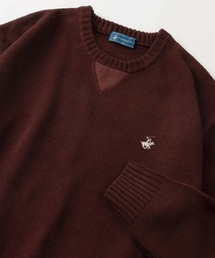 【71】【BEVERLY HILLS POLO CLUB/ビバリーヒルズポロクラブ】ワンポイントロゴ刺繍 無地／ボーダー クルーネックニット