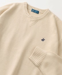 【71】【BEVERLY HILLS POLO CLUB/ビバリーヒルズポロクラブ】ワンポイントロゴ刺繍 無地/ボーダー クルーネックニット