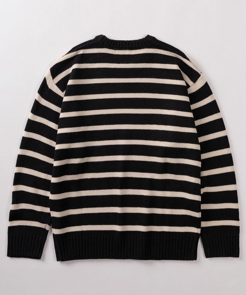 BEVERLY HILLS POLO CLUB（ビバリーヒルズポロクラブ）の「【71】【BEVERLY HILLS POLO CLUB/ビバリーヒルズポロクラブ】ワンポイントロゴ刺繍 無地／ボーダー クルーネックニット（ニット/セーター・メンズ・ブラック/ワイン/ブラック系その他/クリーム/モカ/ダークネイビー/ブラウン系/アイボリー系/ネイビー系/ブラック系/ブルー系/ブラック系1・M/XL/L）」の16枚目の写真