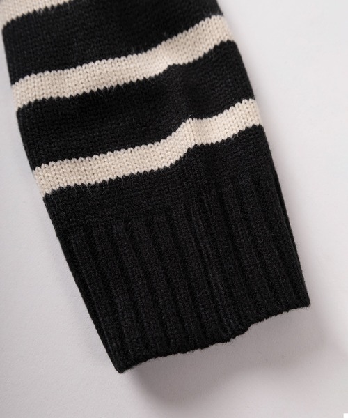 BEVERLY HILLS POLO CLUB（ビバリーヒルズポロクラブ）の「【71】【BEVERLY HILLS POLO CLUB/ビバリーヒルズポロクラブ】ワンポイントロゴ刺繍 無地／ボーダー クルーネックニット（ニット/セーター・メンズ・ブラック/ワイン/ブラック系その他/クリーム/モカ/ダークネイビー/ブラウン系/アイボリー系/ネイビー系/ブラック系/ブルー系/ブラック系1・M/XL/L）」の13枚目の写真