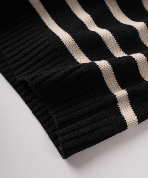 BEVERLY HILLS POLO CLUB（ビバリーヒルズポロクラブ）の「【71】【BEVERLY HILLS POLO CLUB/ビバリーヒルズポロクラブ】ワンポイントロゴ刺繍 無地／ボーダー クルーネックニット（ニット/セーター・メンズ・ブラック/ワイン/ブラック系その他/クリーム/モカ/ダークネイビー/ブラウン系/アイボリー系/ネイビー系/ブラック系/ブルー系/ブラック系1・M/XL/L）」の17枚目の写真