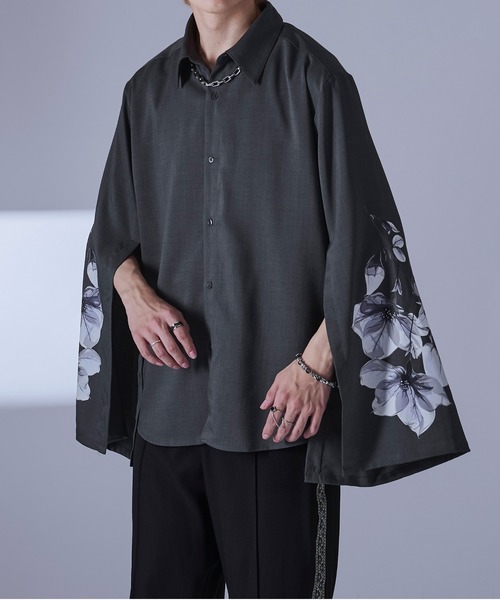 2wayアームスリットフラワーptシャツ（シャツ/ブラウス）｜Ellno Loset