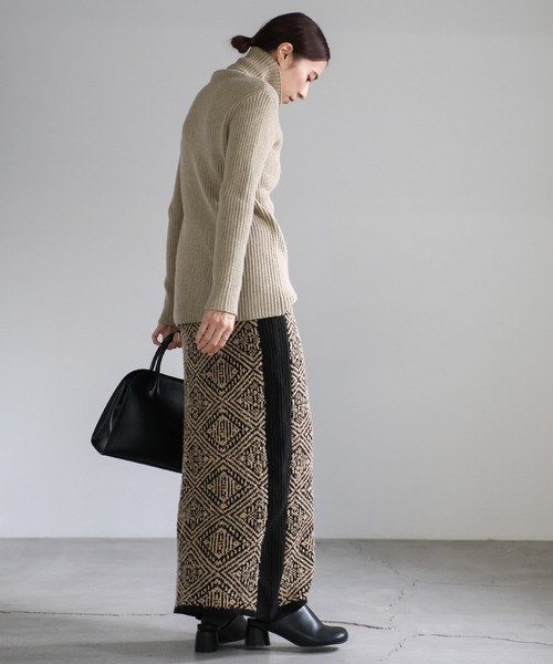ヤマダヤ　コート　ニット　スカート　3点 セール】ジャカードダイヤ柄ニットスカート（スカート）｜select MOCA