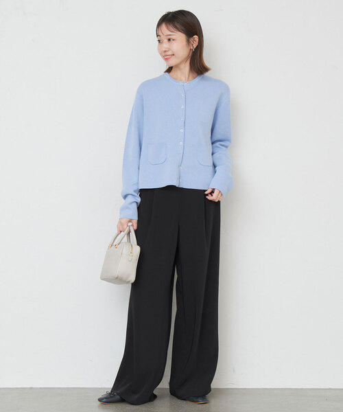 SLOBE IENA（スローブイエナ）の「タックワイドイージーパンツ（その他パンツ・レディース・ブラック/ネイビー・36/38）」の9枚目の写真