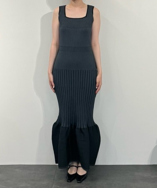 セール】mermaid hem rib knit dress マーメイドヘムリブニット