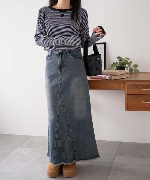 WEGO（ウィゴー）の「WEGO/ワンポイントデザインフィンガーホールリブロンT（Tシャツ/カットソー・レディース・オフホワイト/ホワイト系その他5/ブラック/ブラック系その他5・FREE）」の8枚目の写真