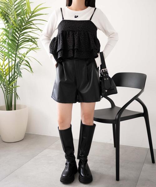 WEGO（ウィゴー）の「WEGO/ワンポイントデザインフィンガーホールリブロンT（Tシャツ/カットソー・レディース・オフホワイト/ホワイト系その他5/ブラック/ブラック系その他5・FREE）」の13枚目の写真