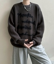 FVLMEN(t)́yFVLMENzmessage logo stitch knit pullover/bZ[W S Xeb` jbg vI[o[(jbg/Z[^[)