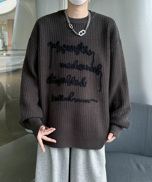 FVLMEN（フルメン）の「【FVLMEN】message logo stitch knit pullover/メッセージ ロゴ ステッチ ニット プルオーバー（ニット/セーター・メンズ・チャコールグレー/ブラック/レッド・MEDIUM/LARGE/X-LARGE）」の20枚目の写真
