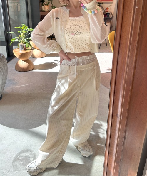 YoshuYuki　ギャル プリント ホワイト キャミソール YoshuYuki ギャル プリント ホワイト キャミソール YoshuYuki ギャル