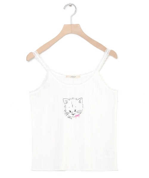 セール】ネコプリントレースキャミソール（キャミソール）｜Alley