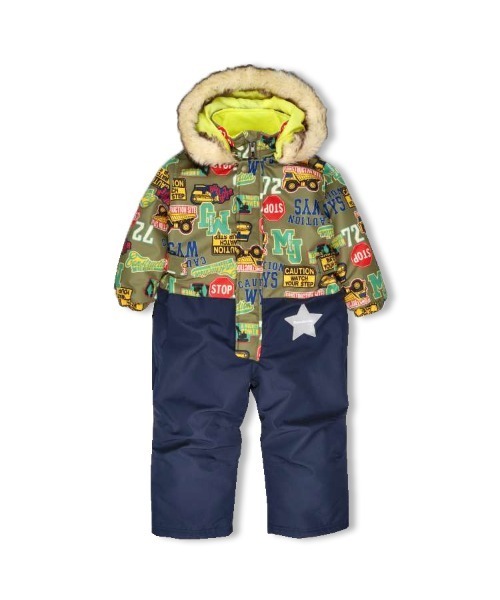 【セール】働く車ロゴ柄スノーコンビ（ロンパース）｜moujonjon（ムージョンジョン）ロンパース