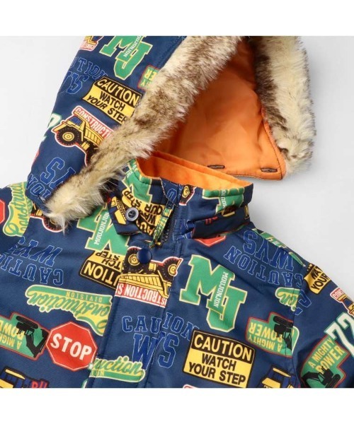 【セール】働く車ロゴ柄スノーコンビ（ロンパース）｜moujonjon（ムージョンジョン）