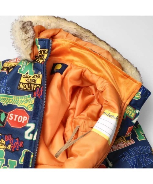 【セール】働く車ロゴ柄スノーコンビ（ロンパース）｜moujonjon（ムージョンジョン）