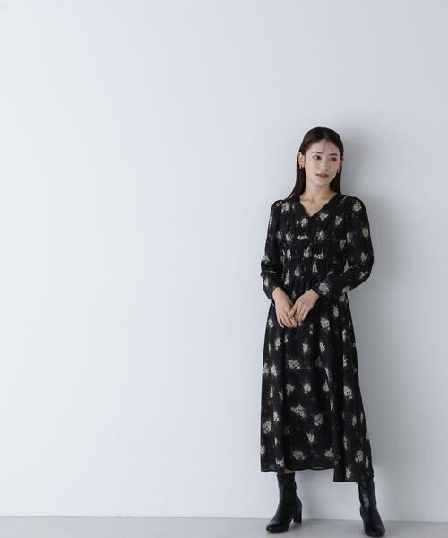 【セール】◇スリットショルダープリントワンピース（ワンピース）｜NATURAL BEAUTY BASIC（ナチュラルビューティーベーシック）