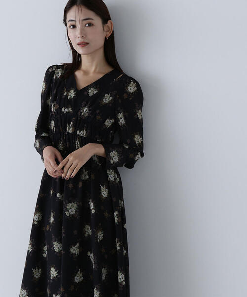 【セール】◇スリットショルダープリントワンピース（ワンピース）｜NATURAL BEAUTY BASIC（ナチュラルビューティーベーシック）