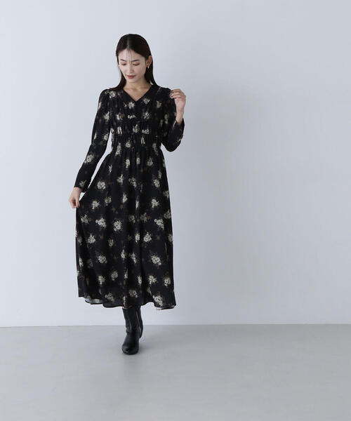 【セール】◇スリットショルダープリントワンピース（ワンピース）｜NATURAL BEAUTY BASIC（ナチュラルビューティーベーシック）