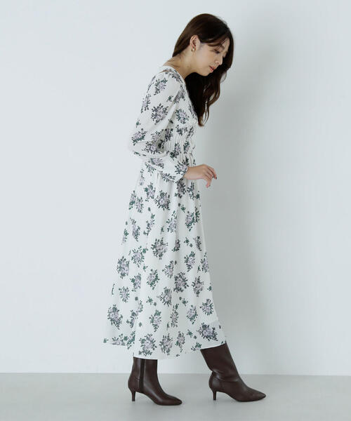 【セール】◇スリットショルダープリントワンピース（ワンピース）｜NATURAL BEAUTY BASIC（ナチュラルビューティーベーシック）