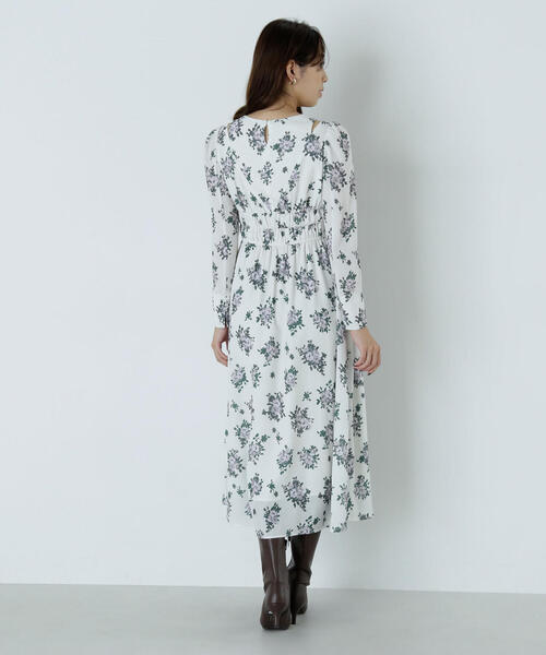 【セール】◇スリットショルダープリントワンピース（ワンピース）｜NATURAL BEAUTY BASIC（ナチュラルビューティーベーシック）