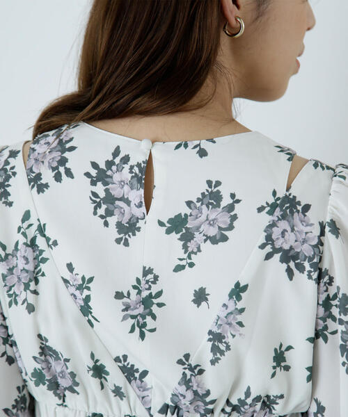 【セール】◇スリットショルダープリントワンピース（ワンピース）｜NATURAL BEAUTY BASIC（ナチュラルビューティーベーシック）